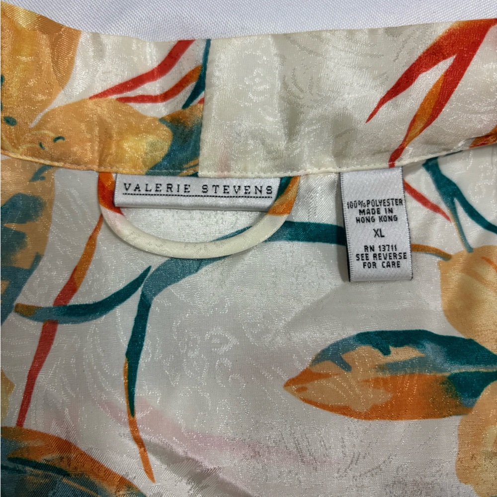 Vintage Valerie Stevens Lily Floral Satin Kimono Robe Long - Picture 6 of 8